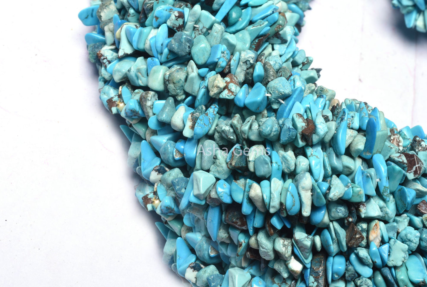 34" Strand Blue Turquoise Uncut Chips Gemstone Beads, Turquoise Howlite Smooth Raw Rough tiny Nugget Bead, Fine Quality Turquoise Beads SALE