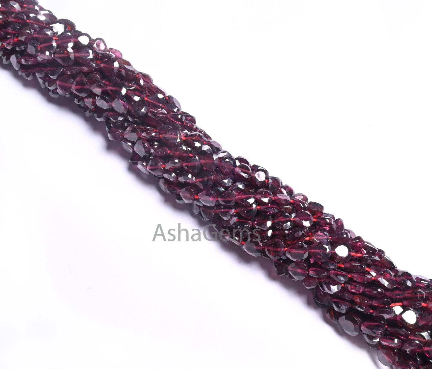 Beautiful Red Garnet Faceted Heart Shape Gemstone Beads,13" Natural Garnet Straight Drill Tiny Heart Flat Briolette Garnet Bead Jewelry SALE (AG 18712 )