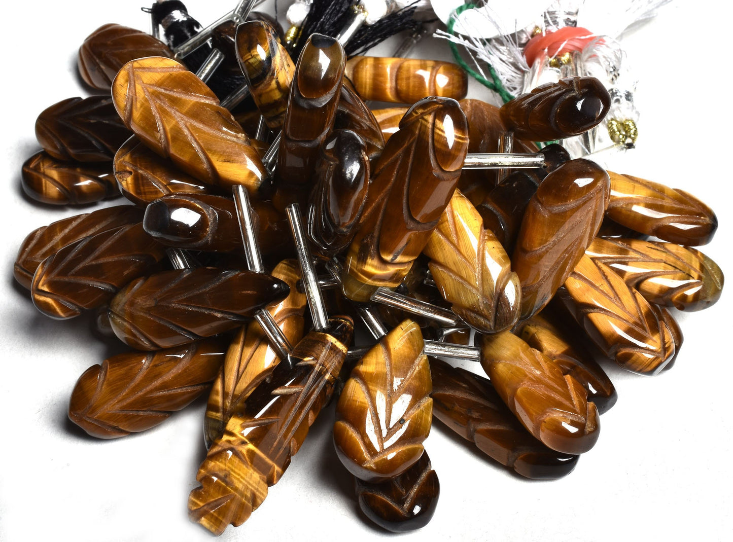 Natural Tiger Eye Carve Pears Shape Beads, Beautiful Brown Tiger Eye Carved Teardrop Beads, Gemstone Fancy Carving Beads For Jewelry Makings