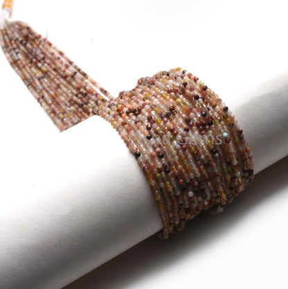Beautiful Disco Moonstone Micro Cut Rondelle Beads,2.4 mm Natural Multi Color Moonstone Machine Cut Gemstone Faceted Beads,13"Moonstone Bead