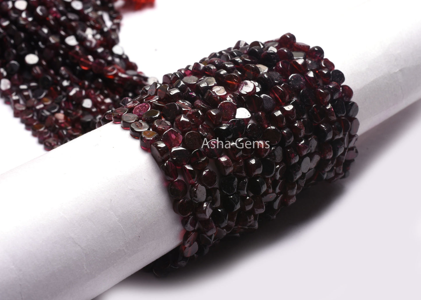 Natural Red Garnet Smooth Coin Beads, 6 mm Uneven Coin Shape Handmade Gemstone Beads, Garnet Straight Drill Flat Coin Beads For Jewelry SALE (AG 10835)