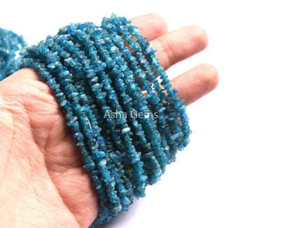 34" Strand Natural Neon Apatite Gemstone Uncut Chips Raw Beads Natural Semi Precious Blue Apatite Rough Smooth Nugget Beads For Jewelry SALE