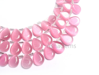 Beautiful Pink Monalisa Smooth Pears Shape Beads, Fine Monalisa Smooth Teardrop Handmade Side Drill Monalisa Beads Jewelry Making Craft SALE