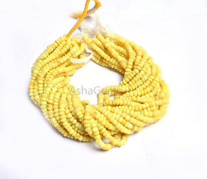 Beautiful Yellow Opal smooth Gemstone beads, Yellow opal Plain Handmade Uneven rondelle tiny Rondelle shape gemstone bead jewelry Craft SALE