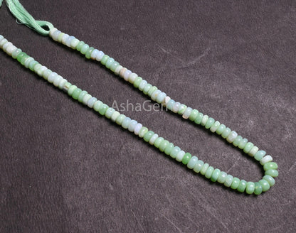 Shaded Green Opal Flat Rondelle Uneven Shape Handmade Beads, parrot Green Opal Gemstone Loose Beads, Mint Opal Beads Jewelry Handicraft SALE