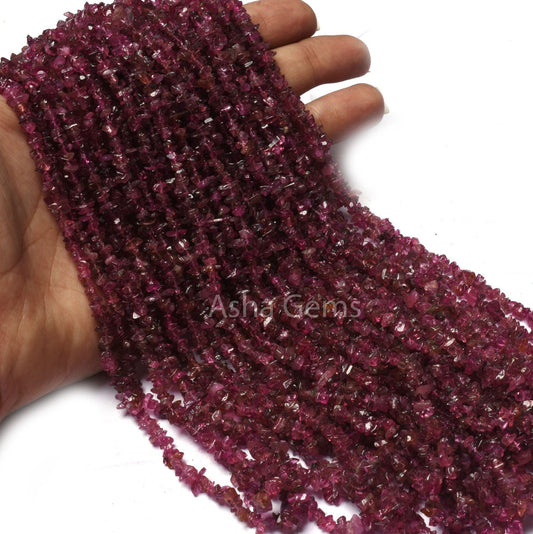 34 Inch Strand Natural Pink Tourmaline Gemstone Uncut Chips Raw Beads,Pink Tourmaline Smooth Nugget Rough Beads,Tourmaline,Uncut Chips Beads