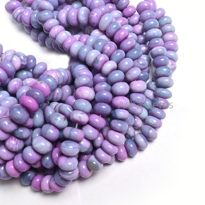 AAA Quality Lavender Opal Rondelle Shape Beads, Shaded Lavender Purple Blue Opal Smooth Roundelle Gemstone Handmade Opal Bead Jewelry Crafts