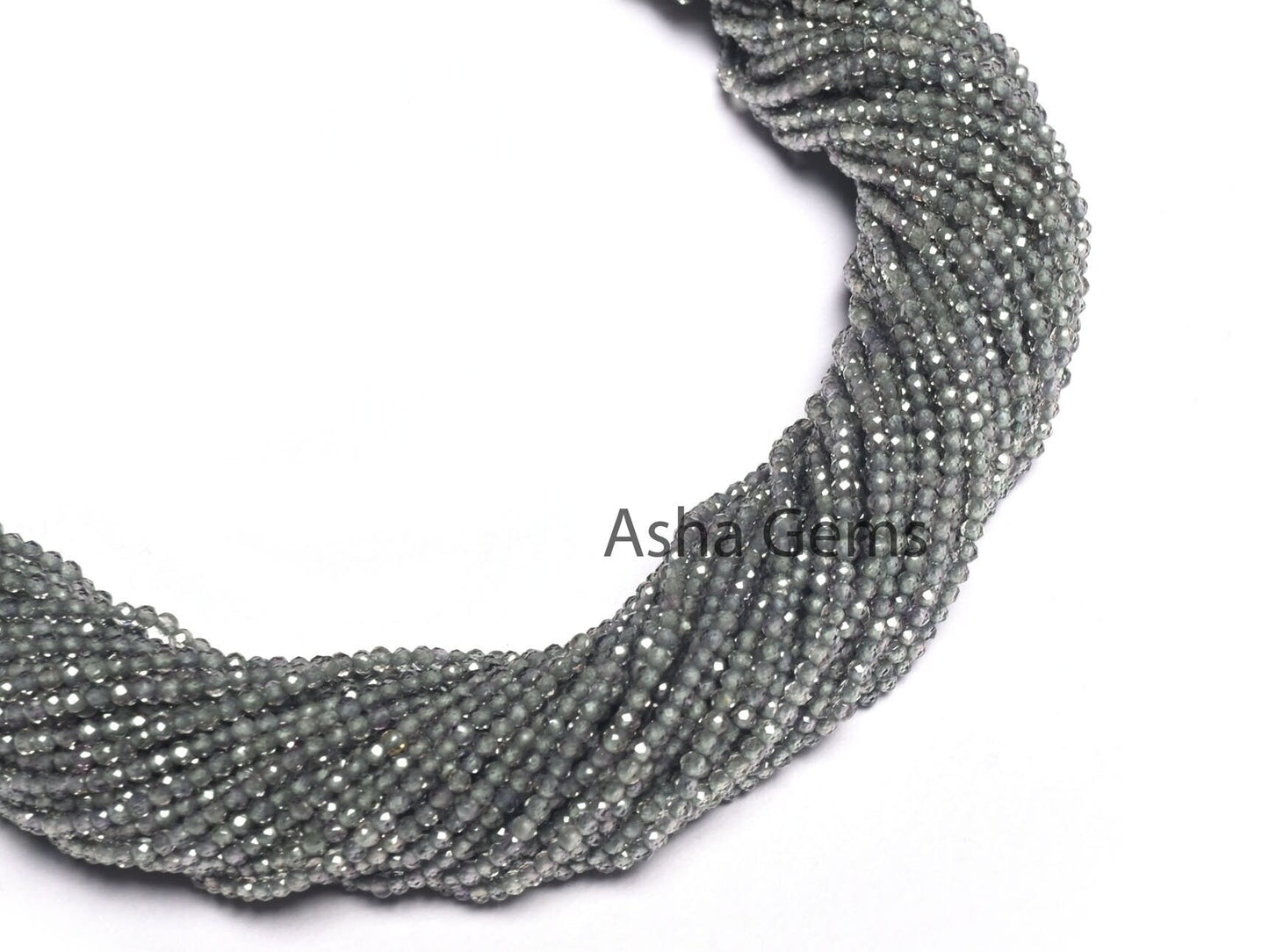 Rare Green sapphire Micro Cut Faceted Rondelle Gemstone Beads,1.7mm AAA Quality Natural sapphire Machine Cut Sapphire Beads Jewelry Necklace