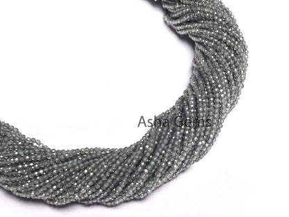 Rare Green sapphire Micro Cut Faceted Rondelle Gemstone Beads,1.7mm AAA Quality Natural sapphire Machine Cut Sapphire Beads Jewelry Necklace