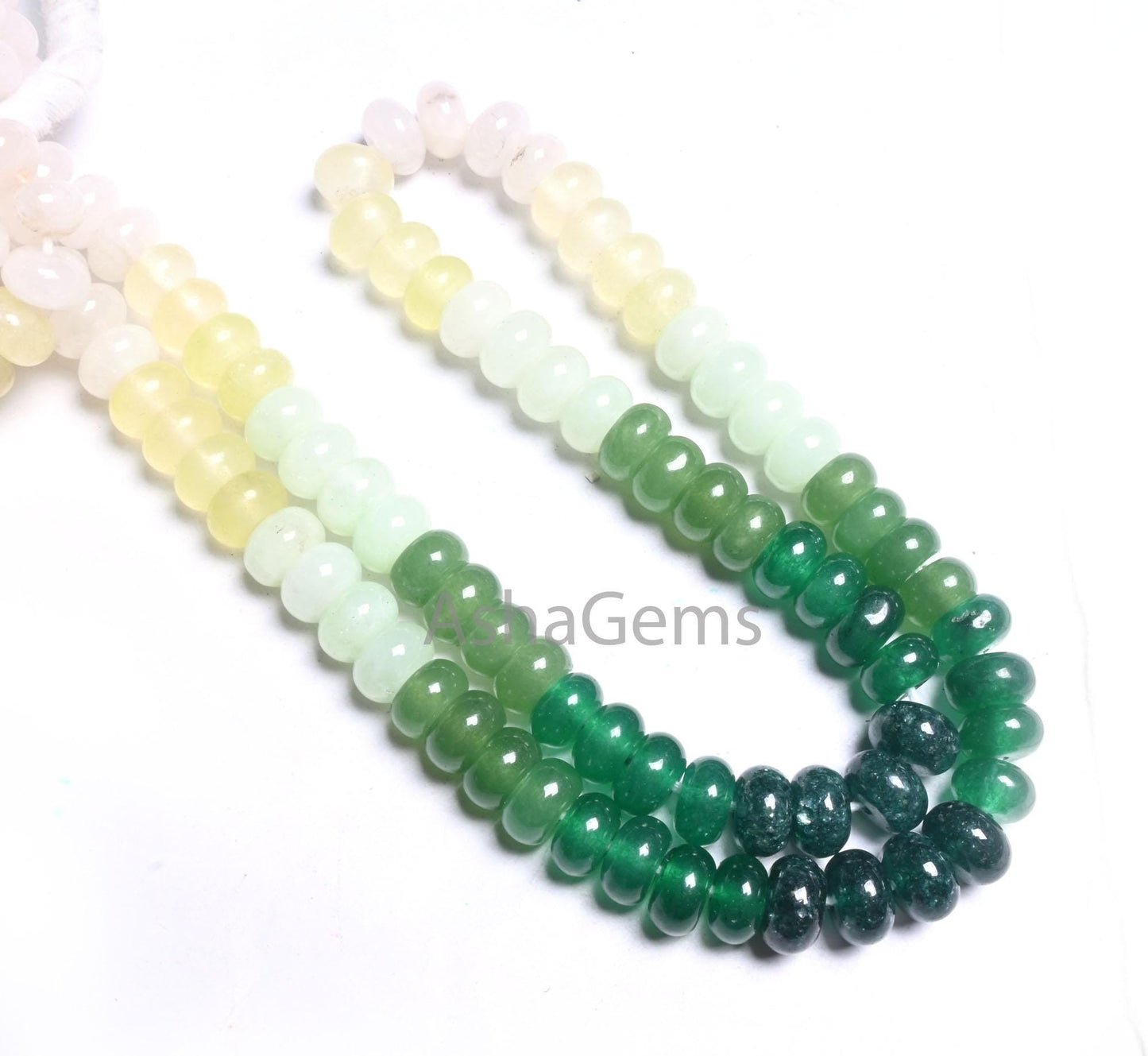 AAA Quality Mix Quartz Smooth Rondelle Beads,8 mm Shaded Army Green Multi Color Gemstone Roundelle Jade Quartz Beads Jewelry Craft Necklace (AG 12309 )
