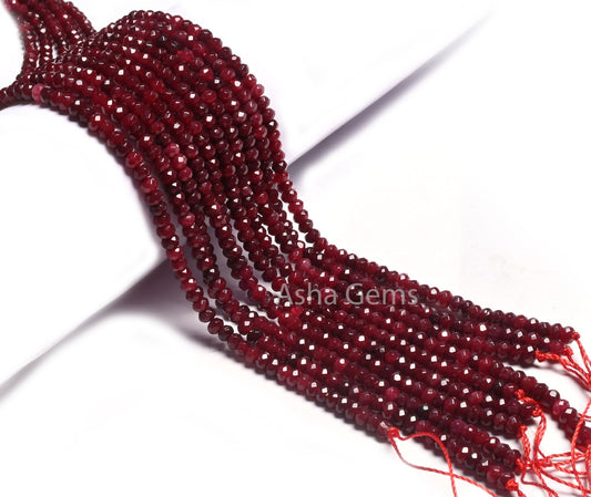 Beautiful Red Jade Quartz Faceted Gemstone Beads,4.5 mm Fine Red Jade Machine Cut Rondelle Beads, Jade Quartz Bead Jewelry Making Craft SALE