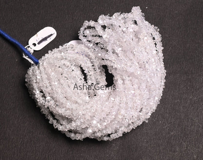 White Herkimer Diamond Uneven Nugget Gemstone Beads,4-6 mm Diamond Quartz Polish Rough Raw Drill Beads, Herkimer Diamond Bead Jewelry Craft
