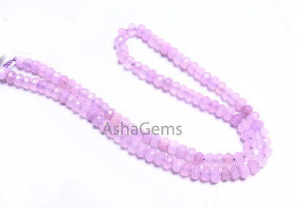 Beautiful Light Purple Lavender Color Jade Quartz Faceted Rondelle Gemstone Beads,4.5mm Jade Machine Cut Jade Quartz Bead Jewelry Craft SALE