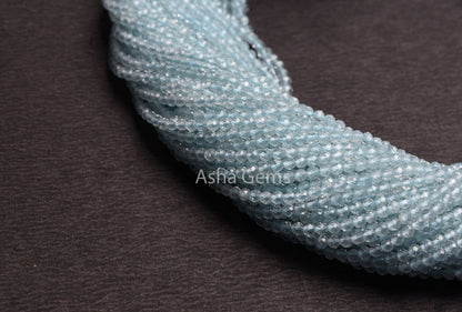 Real Sky Topaz Micro Cut faceted Gemstone Beads,2.5 mm Natural Topaz Machine Cut Tiny Beads, AAA Quality Sky Blue Topaz Beads Jewelry Crafts