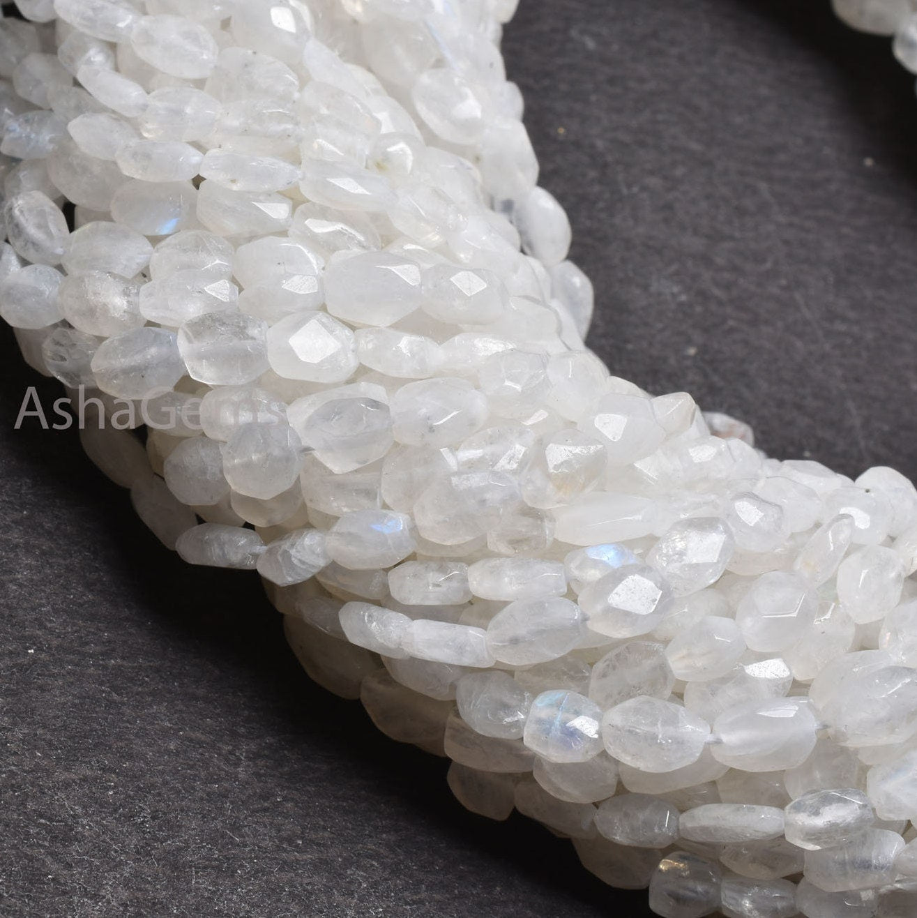 Beautiful Blue Fire Rainbow Moonstone Oval Faceted Beads,12.5" Natural white rainbow Handmade Indian Cut Oval Gemstone Beads Jewelry Crafts