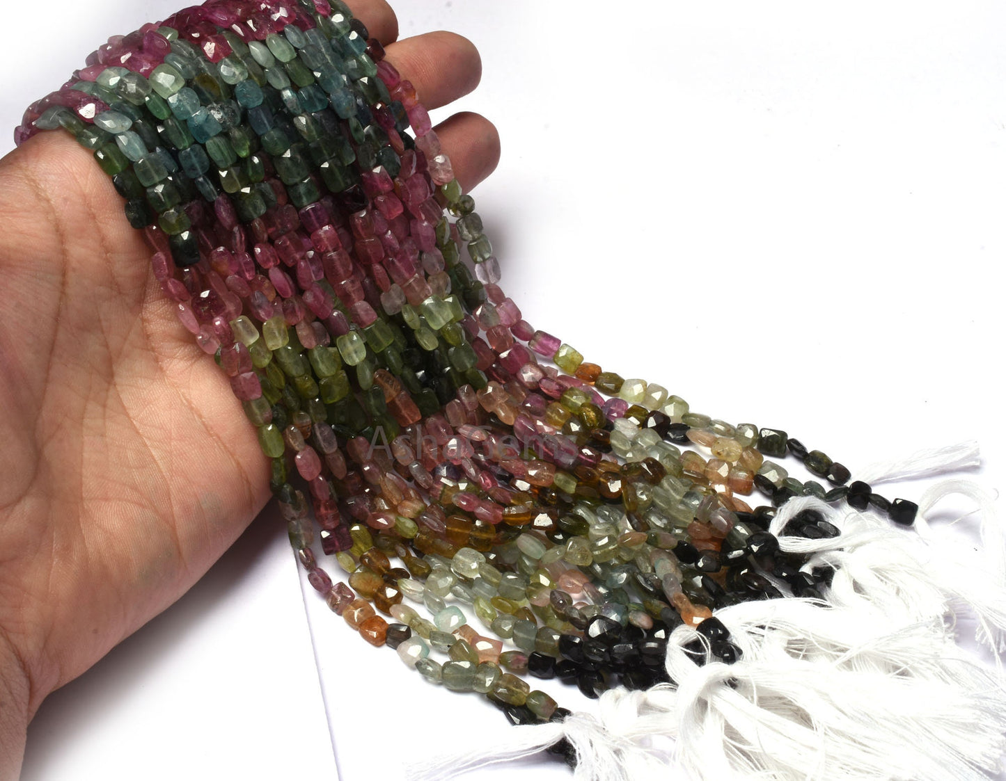 Natural Multi Tourmaline faceted Gemstone Beads, Tourmaline Fancy Uneven cushion Shape beads, Multi Color Tourmaline Handmade Beads Jewelry