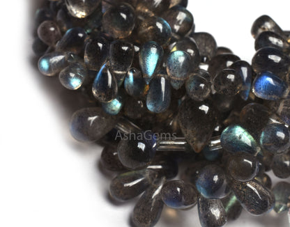 Natural Blue Fire labradorite Smooth Drops Shape Beads, Black Rainbow Plain Handmade Teardrop Gemstone Beads, Labradorite Beads Jewelry SALE