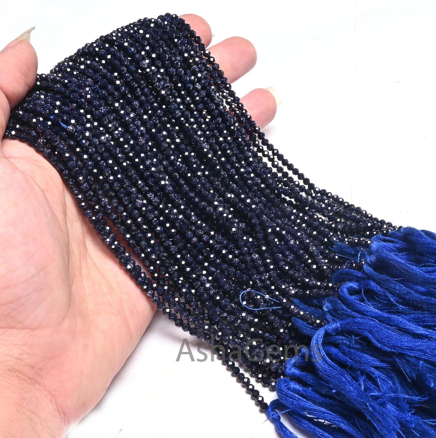 Beautiful Blue Sunstone Faceted Micro Cut Rondelle Shape Beads, Blue Sunstone Machine Cut Gemstone Beads, Sunstone Bead Jewelry Making Craft