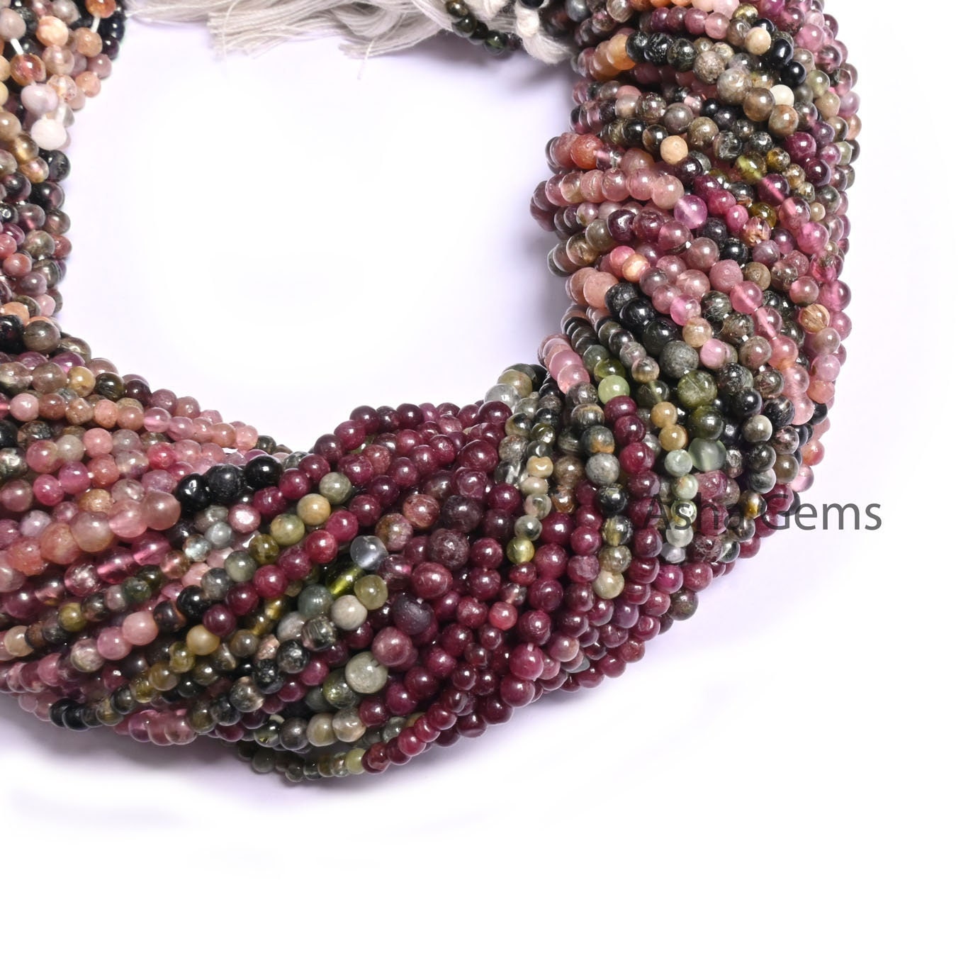 Natural Multi Tourmaline Smooth Round Shape Gemstone Beads,15" Strand Tourmaline Round ball Bead, Tourmaline Beads Jewelry Making Craft SALE