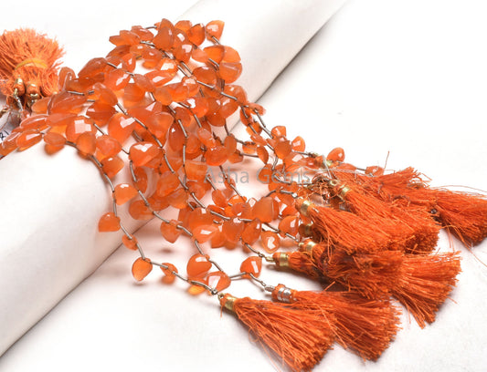 Fine Quality Carnelian Fancy Mango Shape Faceted Beads,8" Strand Red Orange Carnelian Keri Shape Fancy Briolette Beads Carnelian Beads SALE
