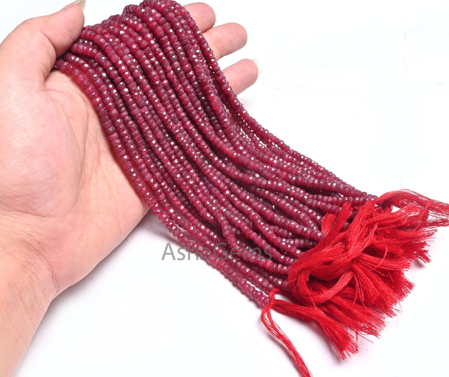 Beautiful Red Ruby Faceted Indian Cut Beads, Fine Ruby Corundum Faceted rondelle Shape Gemstone Ruby Handmade Beads Necklace making Jewelry