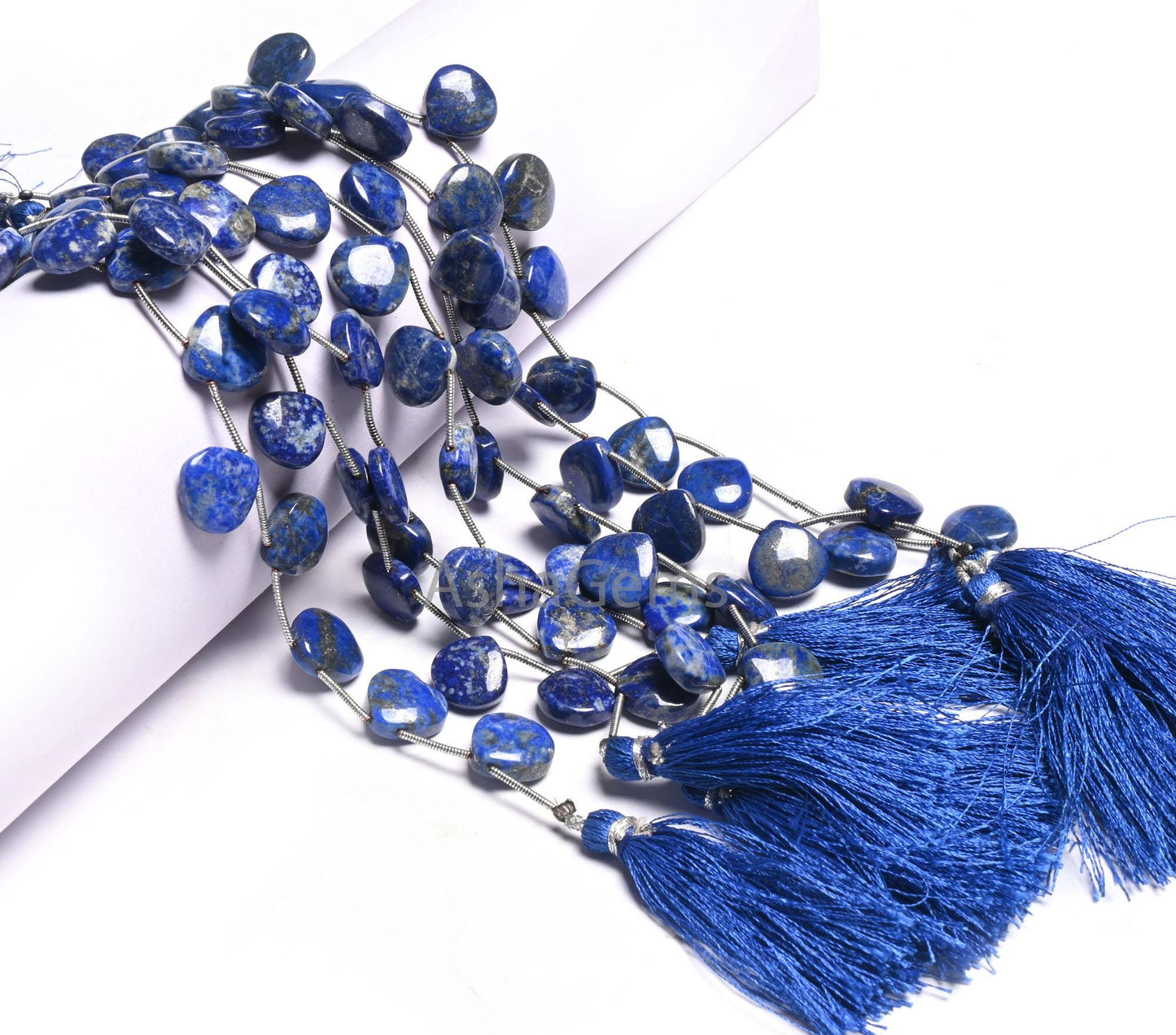 Beautiful Blue lapis Lazuli Smooth Heart Shape Beads, Natural Lapis Plain handmade Heart Side Drill Gemstone lapis Bead Jewelry making Craft