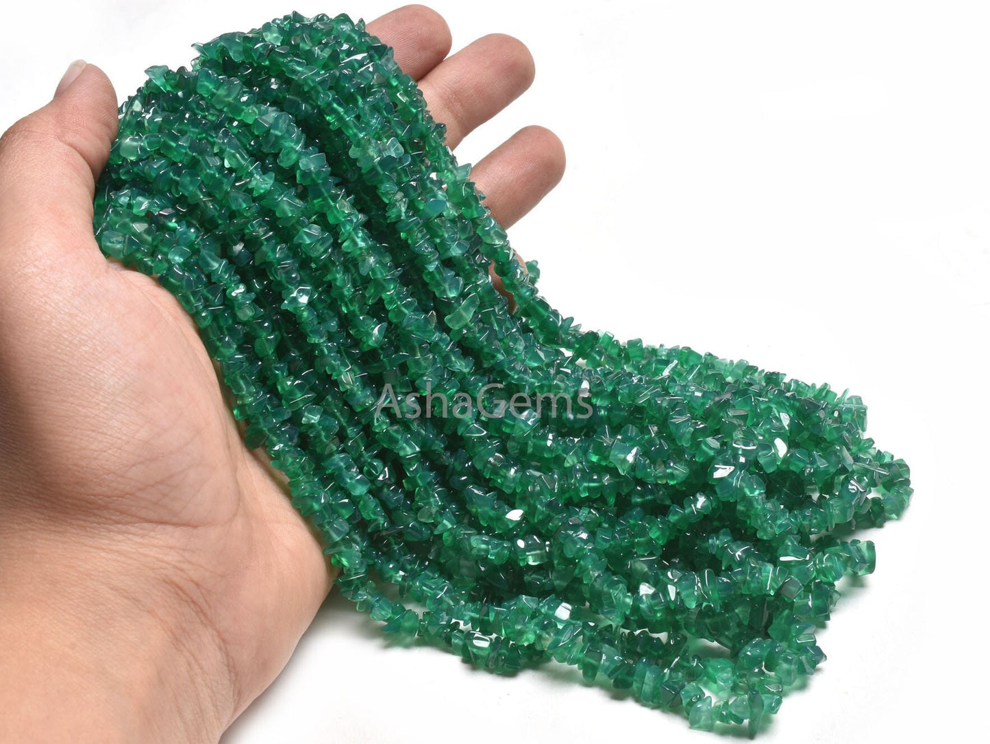 Fine Green Onyx Smooth Uncut Chips Beads,34" Strand Onyx raw Rough Polish Beads, Green Onyx uneven Nugget Tiny Gemstone Beads Jewelry Crafts