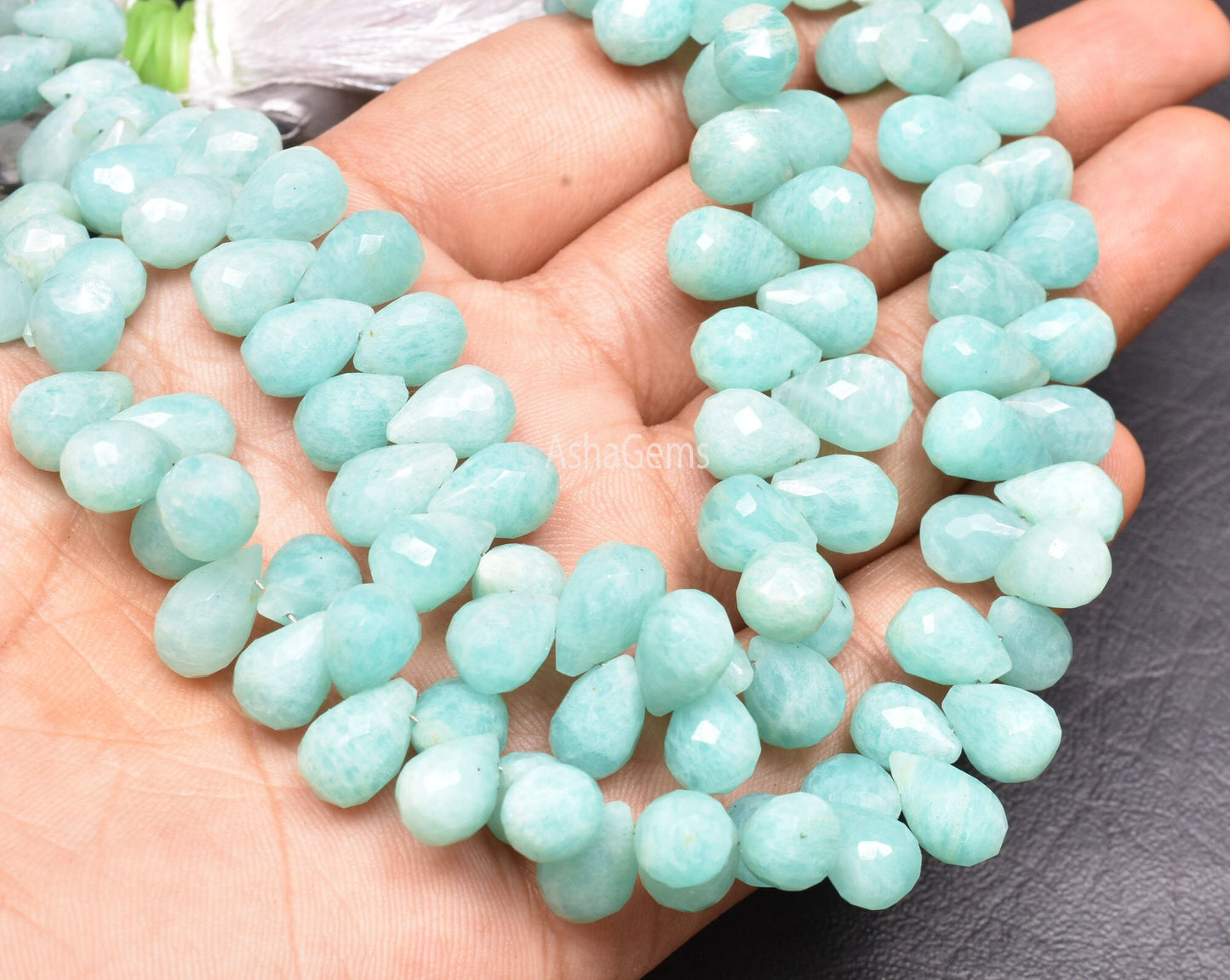 Natural Amazonite Faceted Drops Shape Beads,7-10 mm AAA Peruvian Amazonite Teardrop Briolette Gemstone Beads, Amazonite Bead Jewelry Crafts
