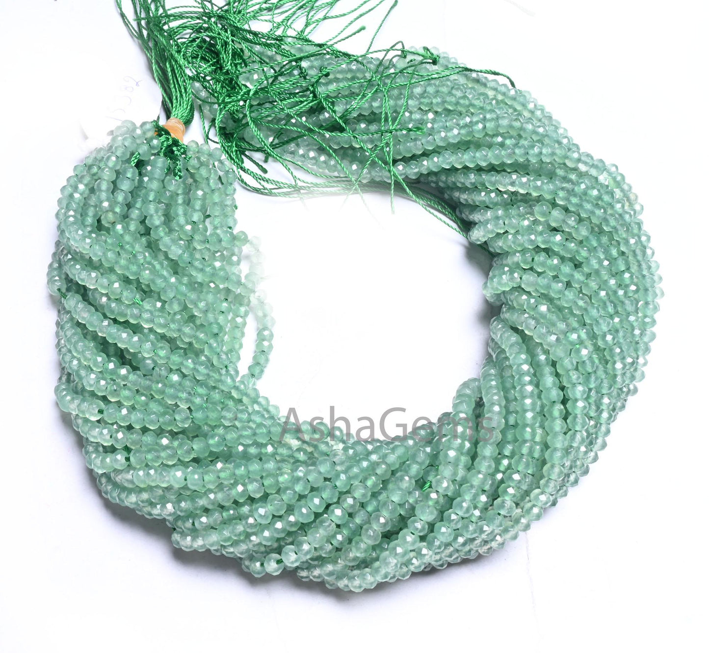 4.5 mm Beautiful Light Green Jade Quartz Faceted Gemstone Beads, Fine Green Jade Machine Cut Rondelle Beads, Jade Beads Jewelry Crafts SALE