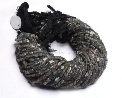 Natural Flash Labradorite Rectangle Shape Beads,13"Strand Black rainbow Fancy Straight Drill Bead Uneven Rectangle Gemstone Labradorite Bead