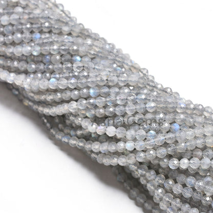 AAA Grey Labradorite Faceted Round Ball Beads,3.5mm labradorite Machine Cut Round Gemstone Beads, Natural Blue Fire Labradorite Bead Jewelry