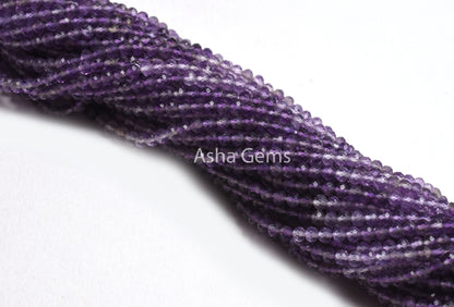 2.5 mm AAA Natural Amethyst Faceted Micro Cut Beads,13" Strand Shaded Purple Amethyst Machine Cut Gemstone Beads, amethyst Bead Jewelry SALE