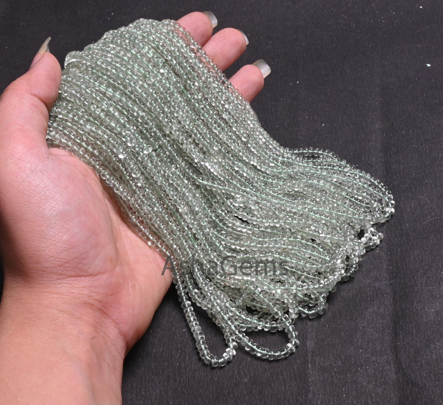 AAA Quality Green Amethyst Smooth Rondelle Gemstone Beads,16"Natural Amethyst Plain Handmade Roundelle Bead Green Amethyst Bead Jewelry SALE (AG 12295)