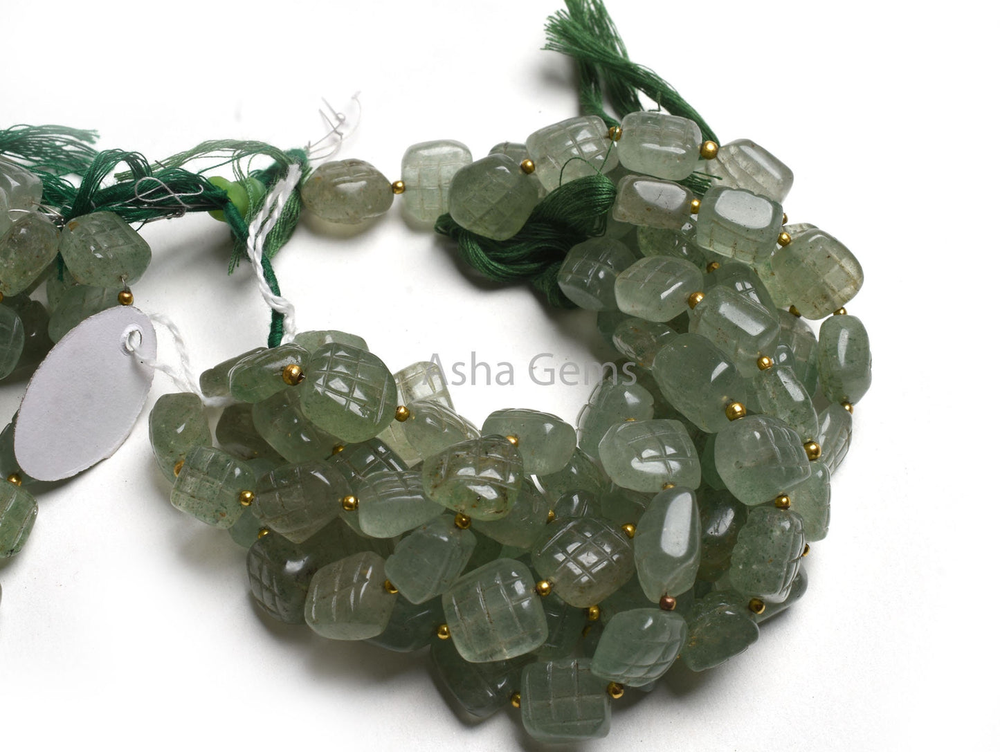 Fine Green Strawberry Carving Fancy Beads, Strawberry Quartz Uneven Square Nugget Shape Carved Gemstone Beads, Strawberry Quartz Beads Craft