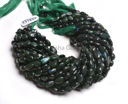 Beautiful Green Coated Labradorite Smooth Nugget Beads, Fine Labradorite Plain Handmade Uneven Tumble Straight Drill Gemstone Beads Jewelry (AG 22288)
