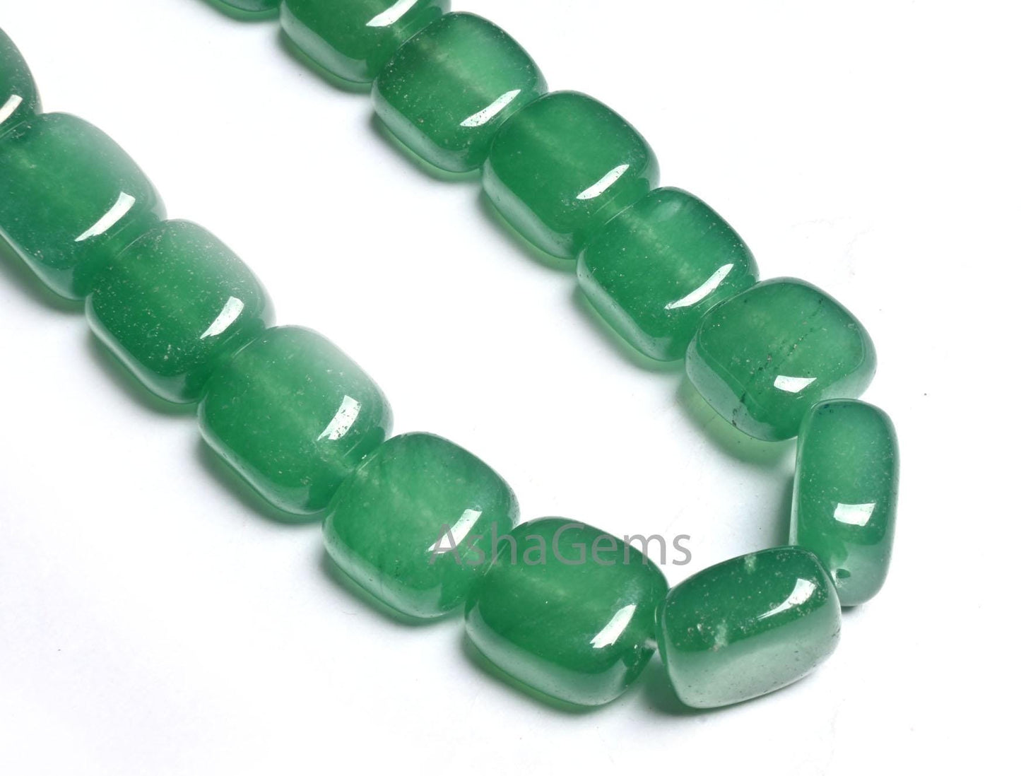 Beautiful Green Onyx Smooth Fancy Nugget Gemstone Beads,15" Fine Green Onyx Plain Handmade Square Shape Uneven Tumble Beads Necklace Jewelry