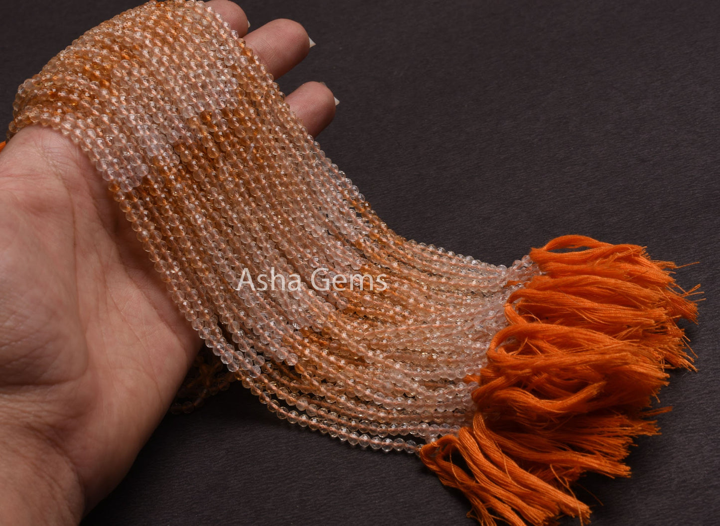 AAA Natural Citrine Quartz Micro Cut Gemstone Beads,3.5mm Shaded Yellow Citrine Machine Cut Faceted Rondelle Beads Citrine Bead Jewelry SALE