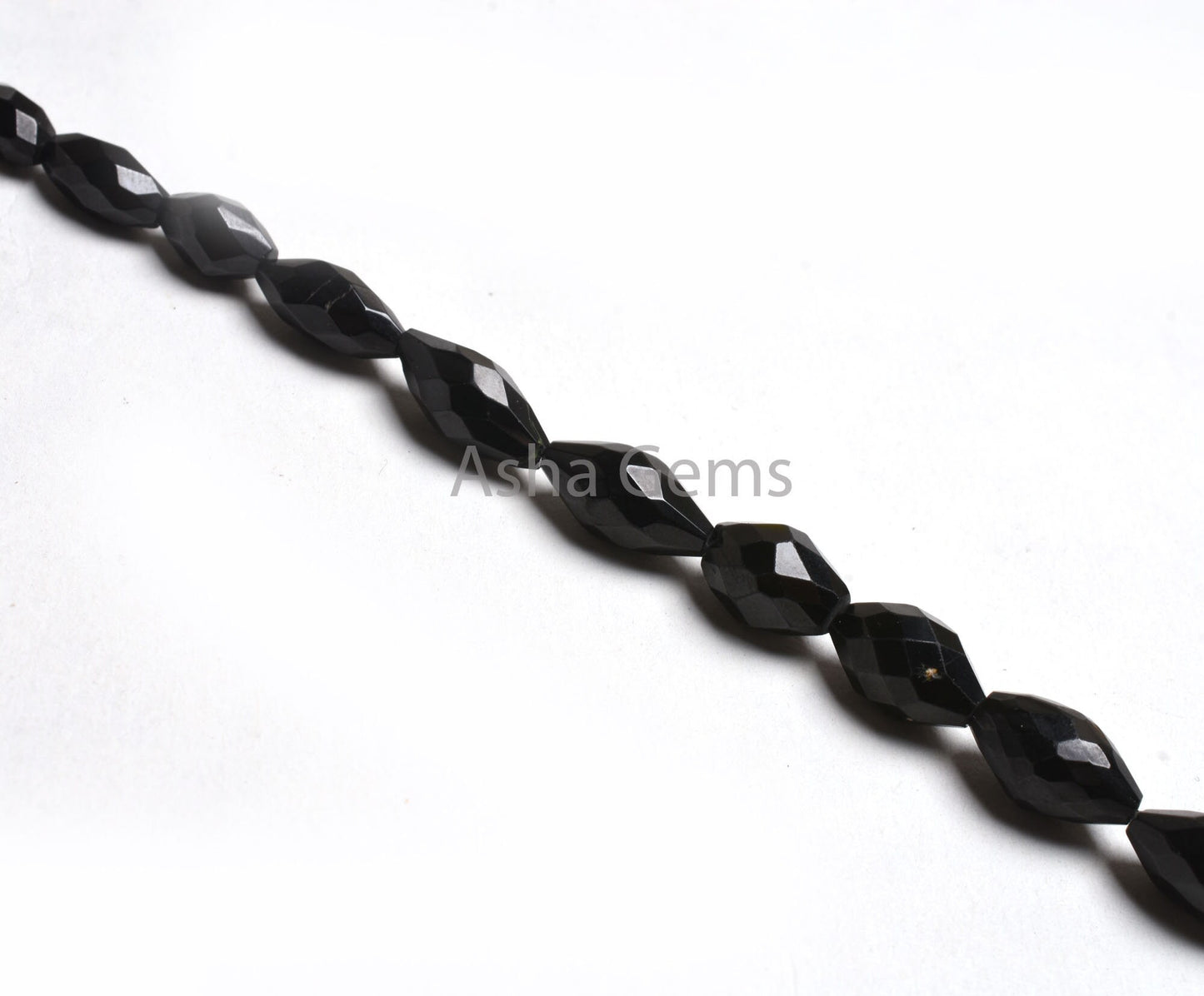 Natural Black Spinal Faceted Barrell Shape Beads,8" Spinal Fancy Loi Shape Gemstone Straight Drill Beads Fine Black Spinal Bead Jewelry SALE
