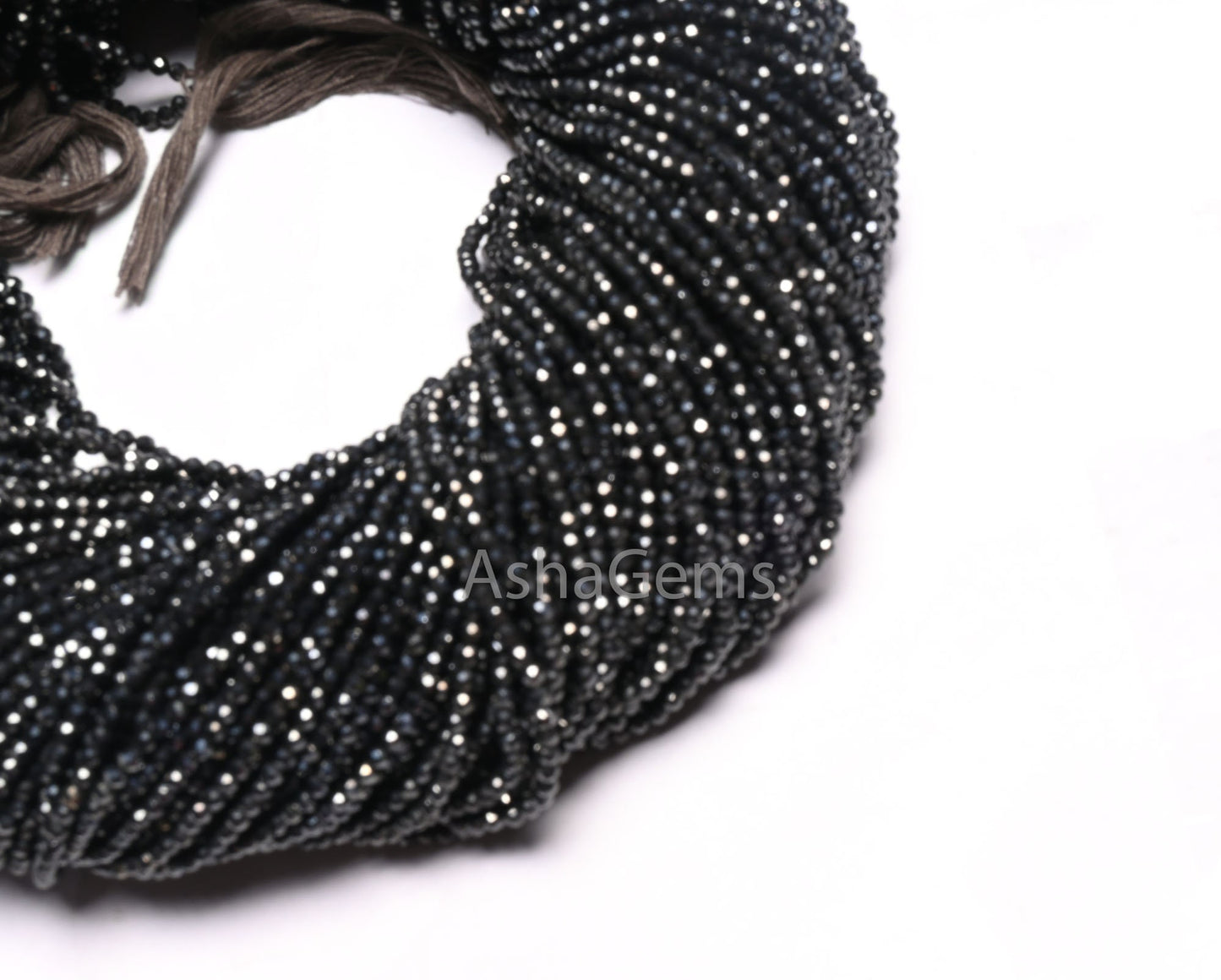AAA Spinel Grey Coated Faceted Micro Cut Rondelle Gemstone Loose Beads,2.2 mm Black Spinel Diamond Coated Machine Cut Spinal Beads Jewelry