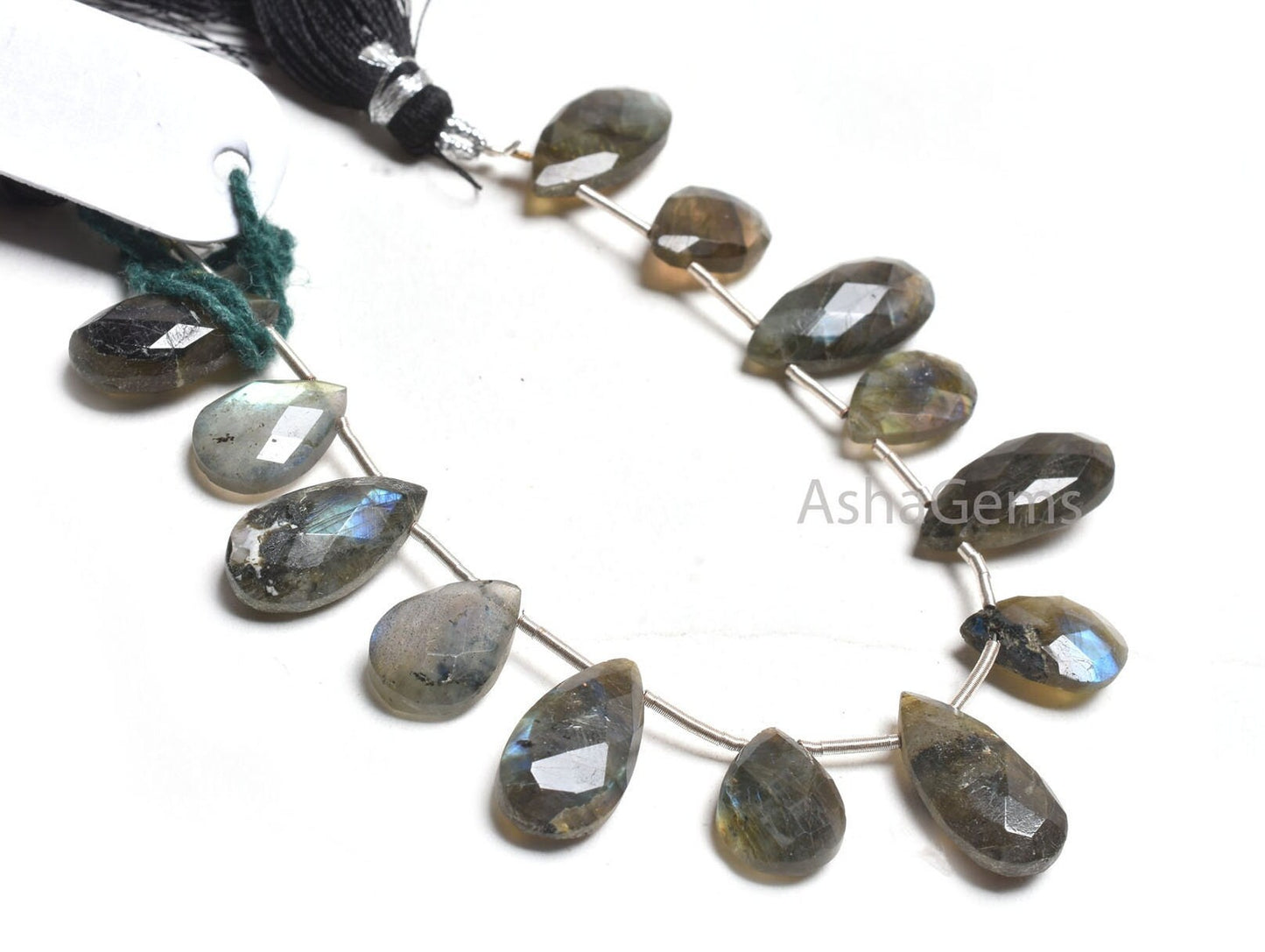 Multi Blue Fire Labradorite Fancy Long Pear Faceted beads,9-18 mm labradorite bead, Natural Flash Black rainbow Briolette Gemstone Bead SALE