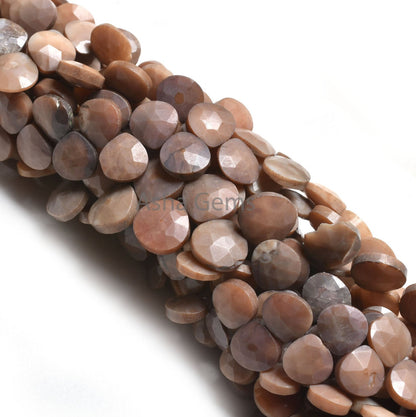 Beautiful Shaded Peach Opal Faceted Heart Shape Gemstone Beads,6.5" Chocolate Pink Opal Beads, Opal Heart Briolette Bead jewelry Making SALE