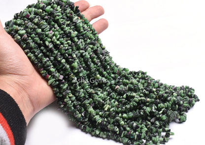 34" Strand Natural Ruby Zoisite Uncut Chips Raw Gemstone Beads, Smooth Rough Tiny Nugget Beads, Fine Ruby Zoisite Uncut Beads Jewelry Sale