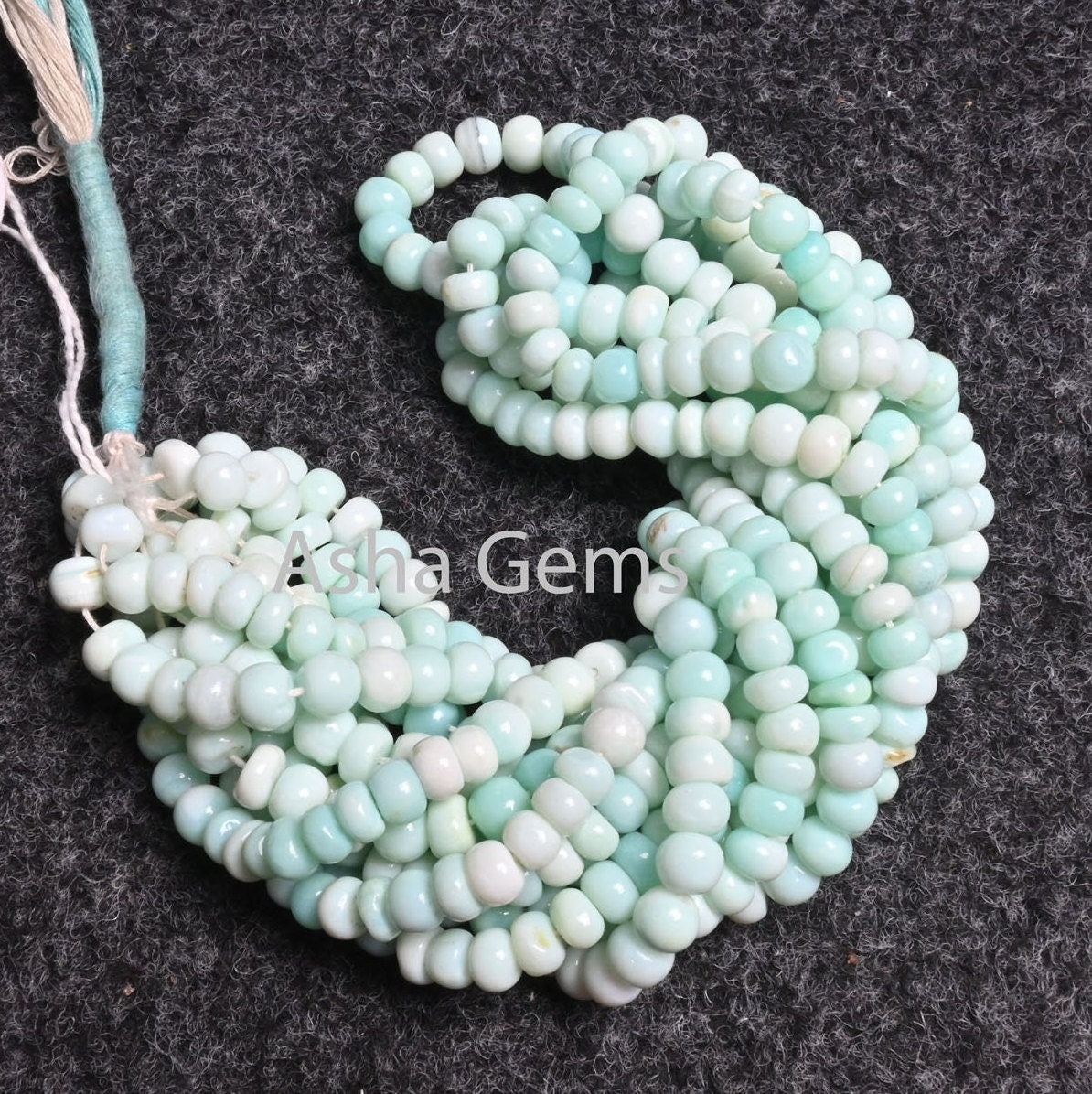 Shaded Sky Blue Peru Opal Smooth Rondelle Shape Beads, Beautiful Blue Opal Plain Handmade Gemstone Opal Bead For Necklace jewelry Craft SALE
