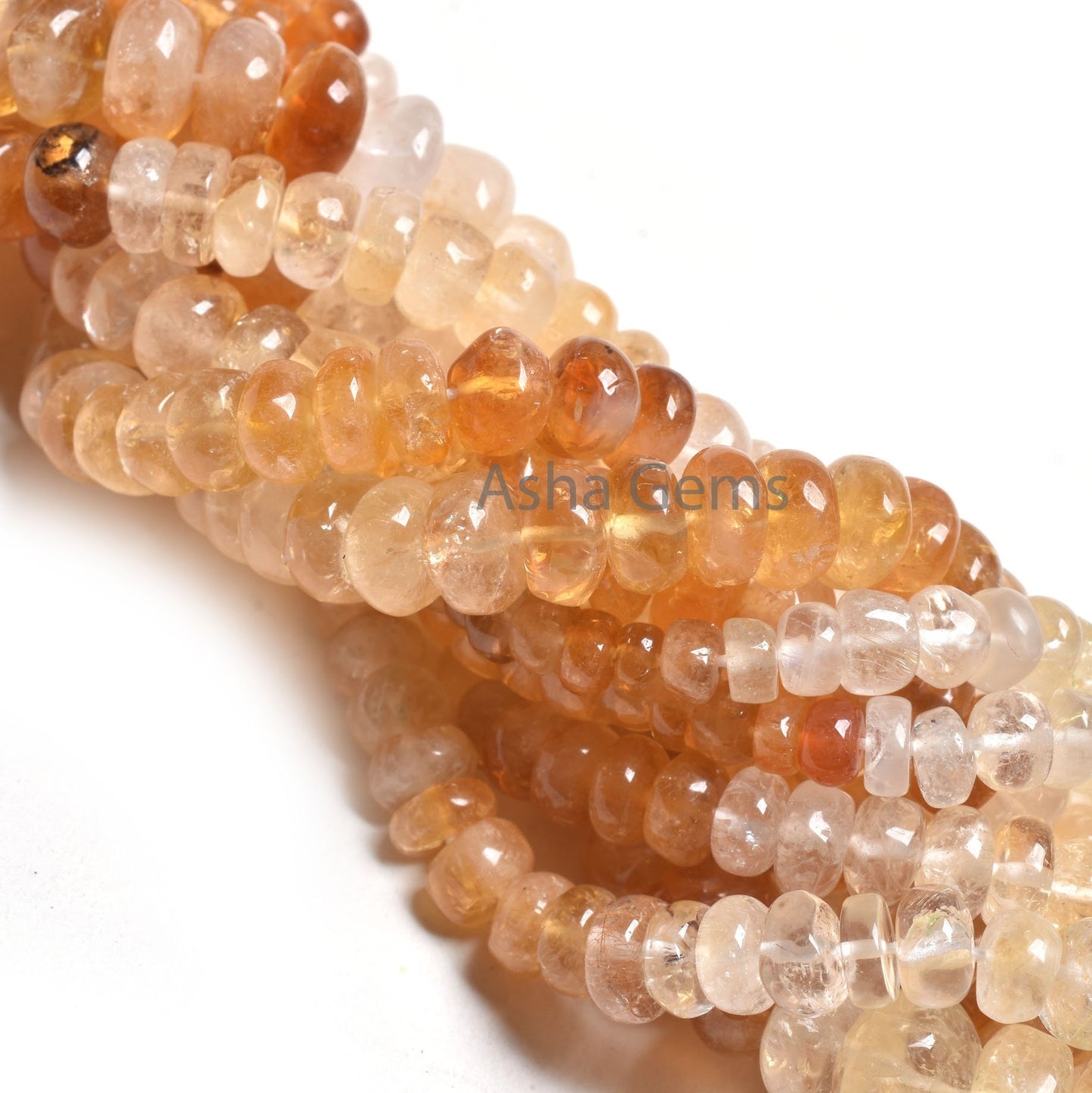 Beautiful Citrine Smooth Rondelle Gemstone Beads,16" Shaded Yellow Citrine Plain Handmade Roundelle Beads, Natural Citrine Quartz Beads SALE