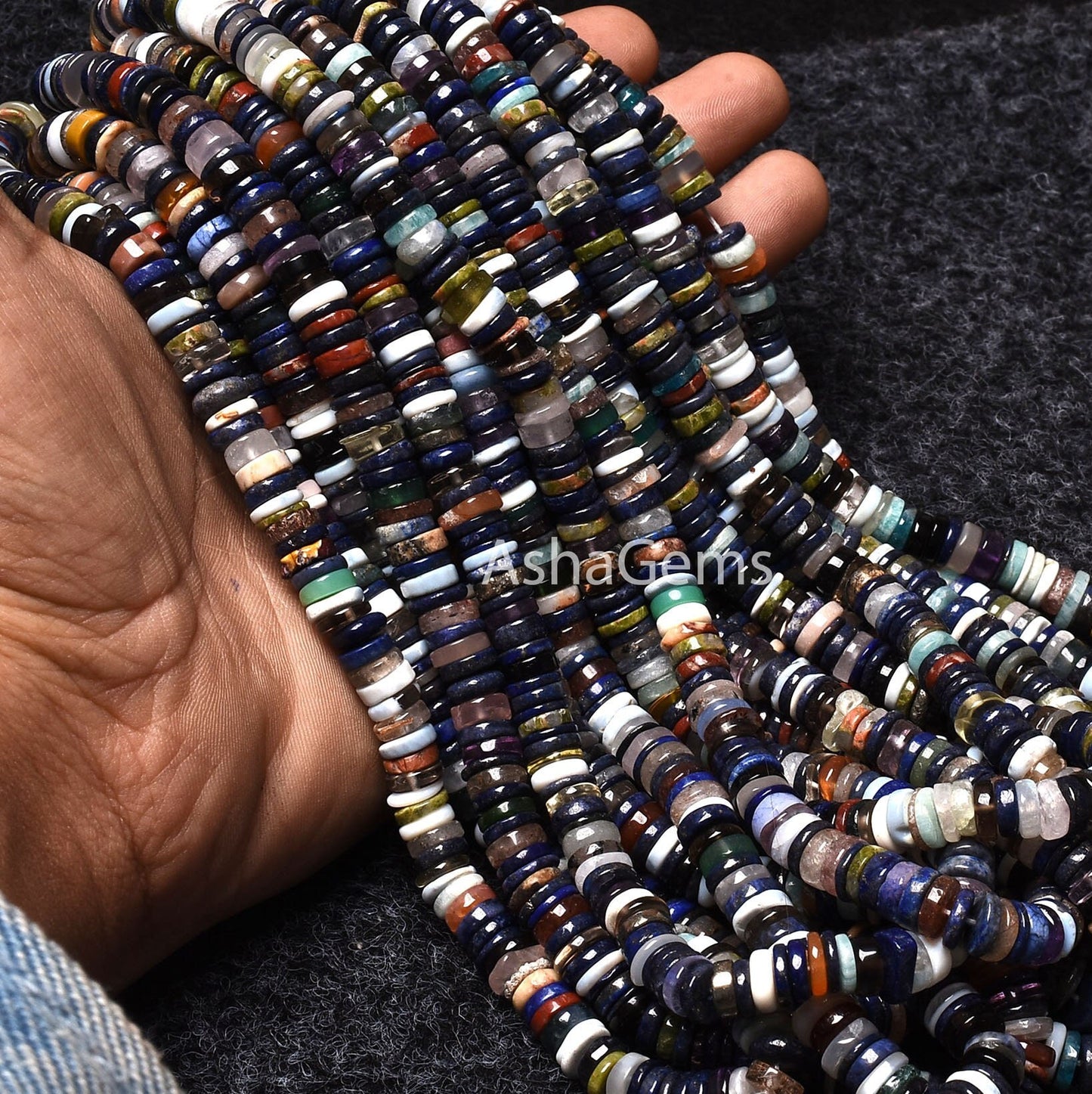 Amazing Multi Color Smooth Heishi Tyre Shape Beads, Natural Mix Gemstone Wheel Shape Beads, Disco Flat Tyre Loose Beads For Jewelry Makings