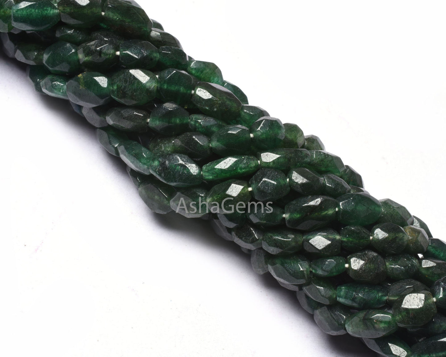 Beautiful Green Mica Faceted Oval Shape Beads,13" Strand Natural Mica Indian Cut Oval Gemstone Beads Green Mica Handmade Briolette Bead SALE