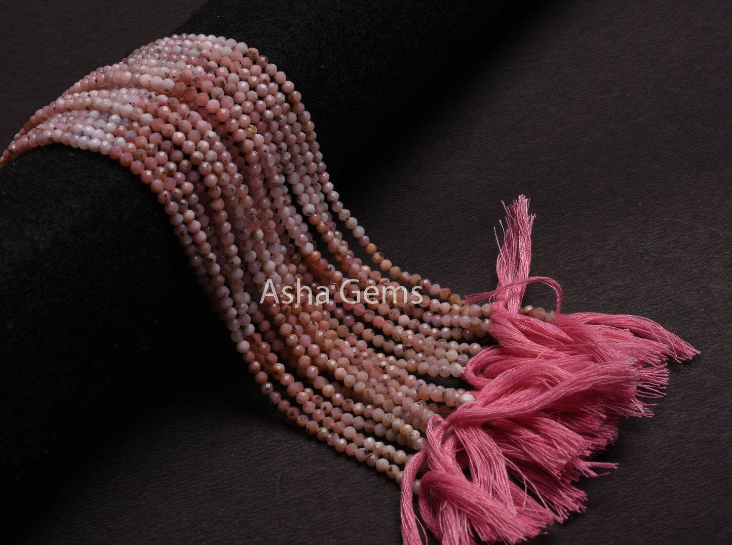 Natural Moss Pink Opal Micro Cut Rondelle Beads,3.25 mm Rare Moss Pink Opal Machine Cut Gemstone Beads, Opal Beads For Jewelry Making Crafts