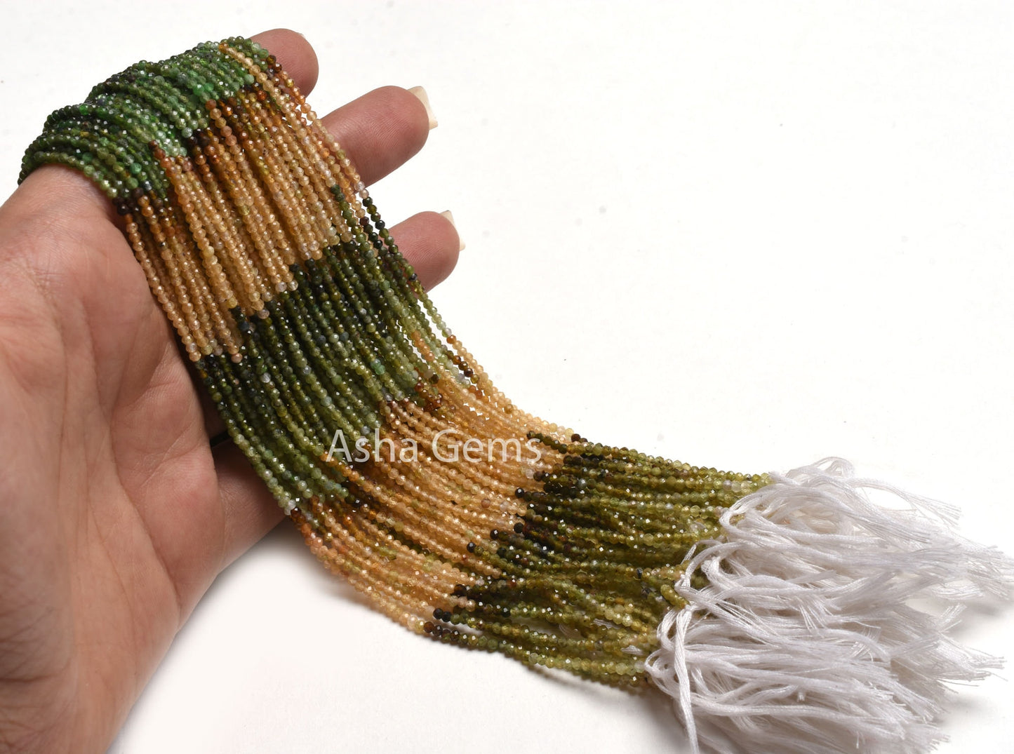 2 mm Rare Shaded Yellow Green Tourmaline Micro Cut Faceted Beads,13" Multi Tourmaline Machine Cut Rondelle Gemstone Tourmaline Beads Jewelry