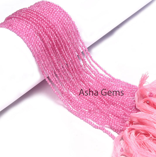 Rare Pink Coated Moonstone Micro Cut Faceted Tiny Gemstone Beads,2.2 mm Natural Moonstone Pink Coated Moonstone Machine Cut Rondelle Beads