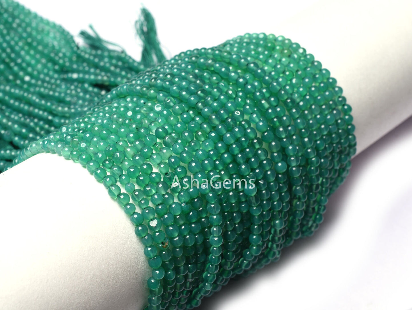 13" Strand Green Onyx Smooth Round Beads,3 mm Beautiful Green Onyx Beads, Onyx Plain Round Ball Gemstone Beads For Necklace Jewelry Makings